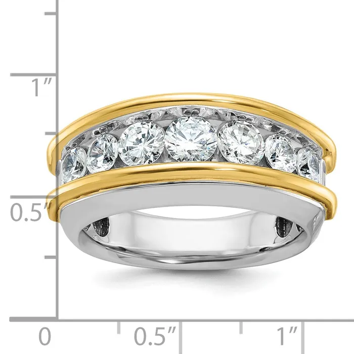 14k Twotone Gold Mens 2 carat Diamond Complete Ring Goldia Rings