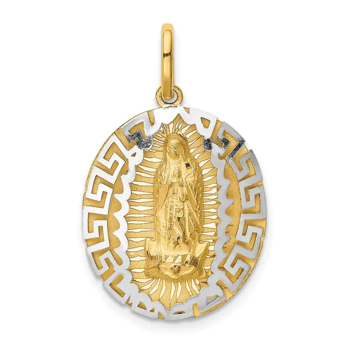 14k Twotone Gold Twotone Gold Our Lady Of Guadalupe Semisolid Pendant Goldia Rings 14k Twotone Gold Twotone Gold Our Lady Of Guadalupe Semisolid Pendant Goldia Rings