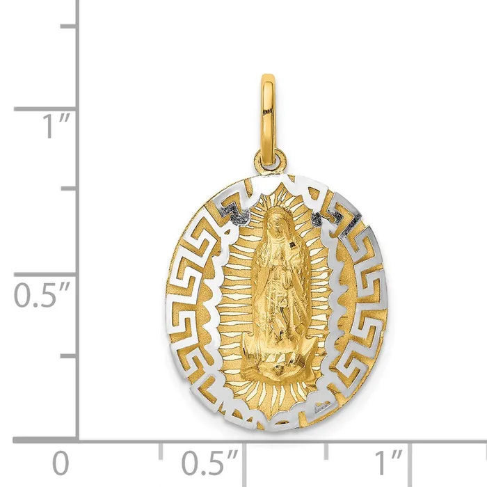 14k Twotone Gold Twotone Gold Our Lady Of Guadalupe Semisolid Pendant Goldia Rings