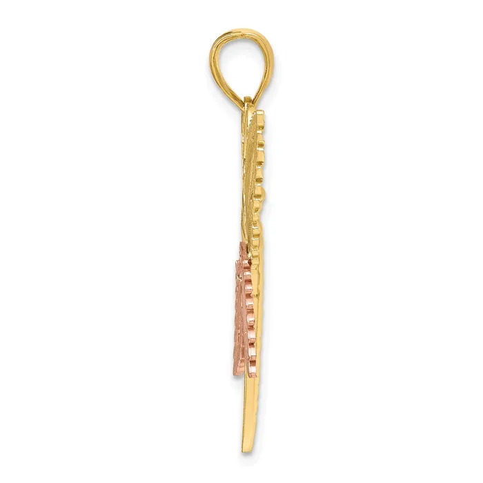 14k Twotone Gold with White Rhodium Dragonfly wBeaded DC Wings Charm Goldia Rings