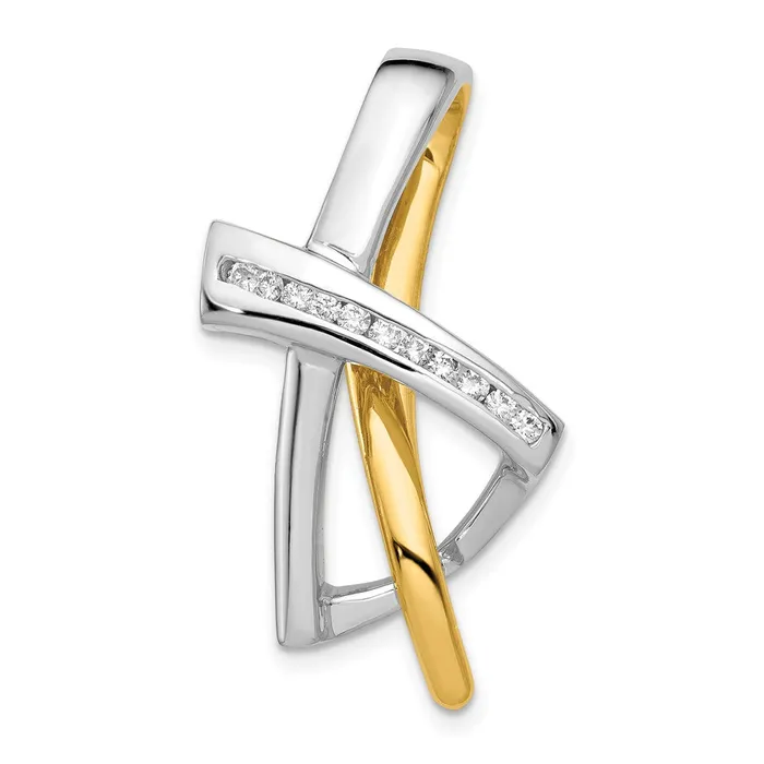 14k Two Tone Holds 11 16mm stones A Diamond Slide Goldiacom Rings