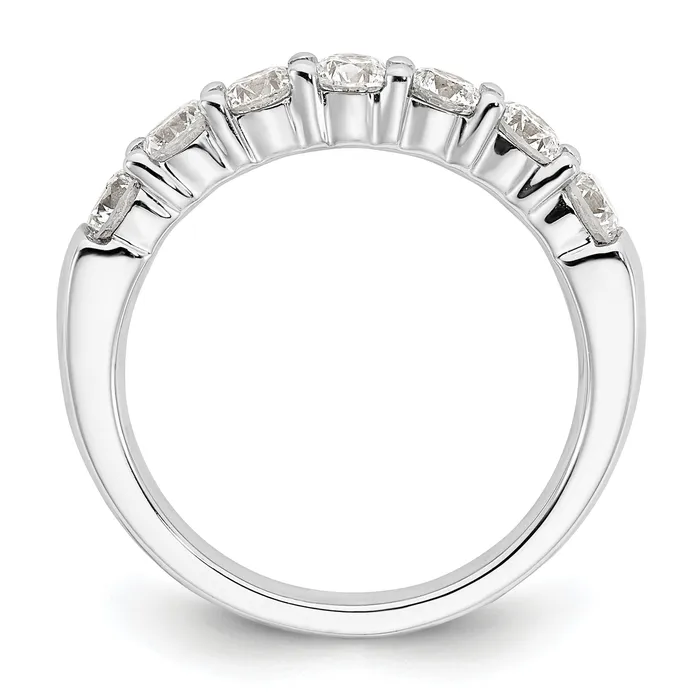 14k White Gold 1 15 Ct Lab Grown Diamond VSSI G Seven Stone Fashion Band Ring Goldia Rings