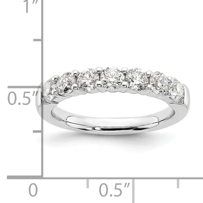 14k White Gold 1 15 Ct Lab Grown Diamond VSSI G Seven Stone Fashion Band Ring Goldia Rings