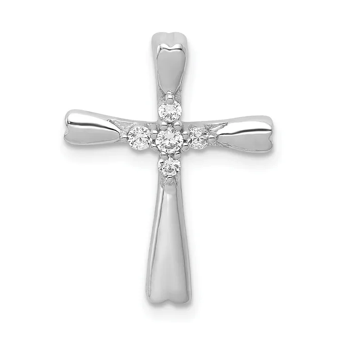 14k White Gold 110 Ct Lab Grown Diamond VSSI G Cross Chain Slide Pendant Goldia Necklaces 14k White Gold 110 Ct Lab Grown Diamond VSSI G Cross Chain Slide Pendant Goldia Necklaces