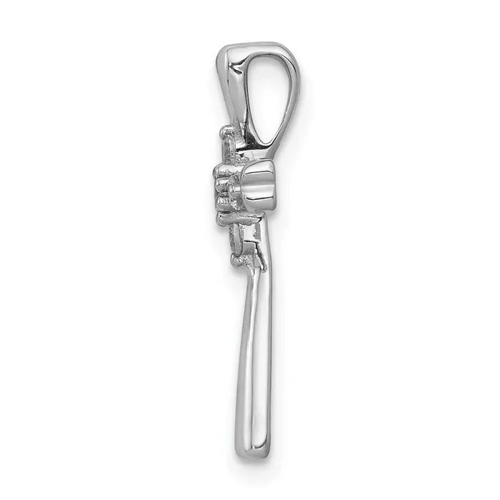14k White Gold 110 Ct Lab Grown Diamond VSSI G Cross Chain Slide Pendant Goldia Necklaces