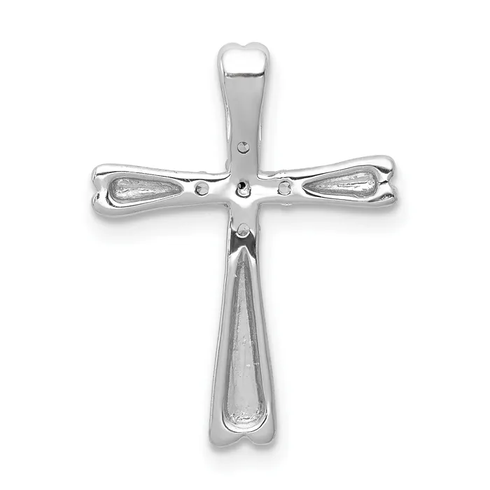 14k White Gold 110 Ct Lab Grown Diamond VSSI G Cross Chain Slide Pendant Goldia Necklaces