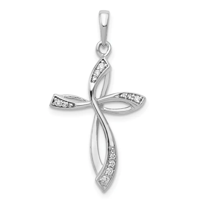 14k White Gold 115 Ct Lab Grown Diamond VSSI G Cross Pendant Goldia Necklaces 14k White Gold 115 Ct Lab Grown Diamond VSSI G Cross Pendant Goldia Necklaces