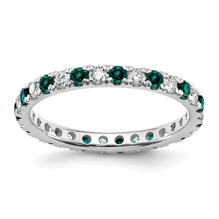 14k White Gold 12 Ct Lab Grown Diamond VSSI G and Lab Created Alexandrite Eternity Band Ring Goldia Rings 14k White Gold 12 Ct Lab Grown Diamond VSSI G and Lab Created Alexandrite Eternity Band Ring Goldia Rings