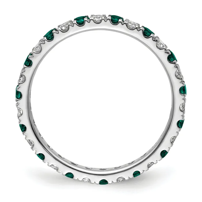 14k White Gold 12 Ct Lab Grown Diamond VSSI G and Lab Created Alexandrite Eternity Band Ring Goldia Rings