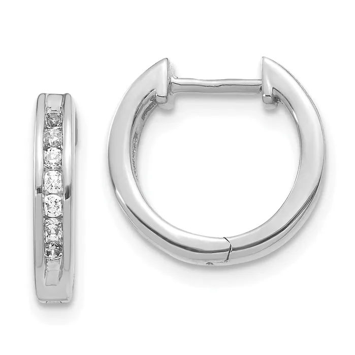 14k White Gold 14 Ct Lab Grown Diamond VSSI G Hinged Hoop Earrings Goldia Earrings 14k White Gold 14 Ct Lab Grown Diamond VSSI G Hinged Hoop Earrings Goldia Earrings