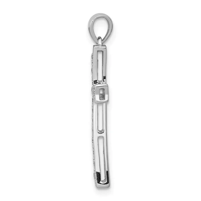 14k White Gold 15ct Real Diamond Cross Pendant Goldia Necklaces