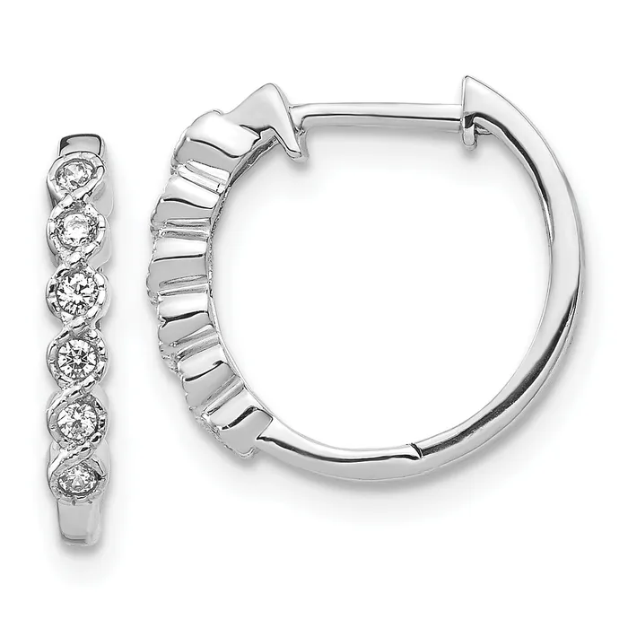 14k White Gold 18 Ct Lab Grown Diamond VSSI G Hinged Hoop Earrings Goldia Earrings 14k White Gold 18 Ct Lab Grown Diamond VSSI G Hinged Hoop Earrings Goldia Earrings
