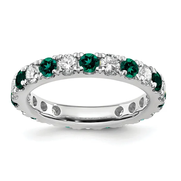 14k White Gold 1 Ct Lab Grown Diamond VSSI G and Lab Created Alexandrite Eternity Band Ring Goldia Rings 14k White Gold 1 Ct Lab Grown Diamond VSSI G and Lab Created Alexandrite Eternity Band Ring Goldia Rings