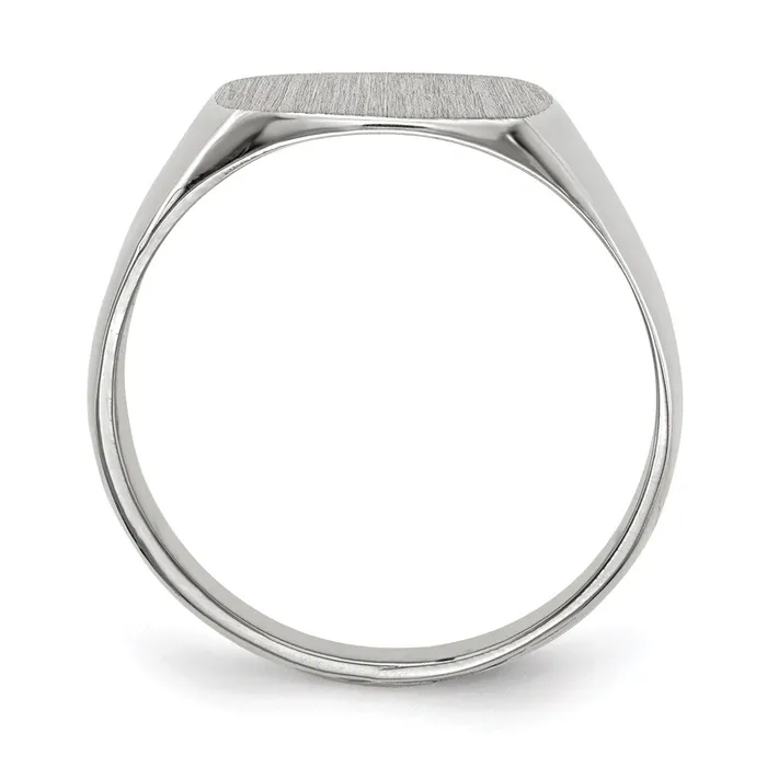14k White Gold 125x125mm Closed Back Signet Ring Goldia Rings