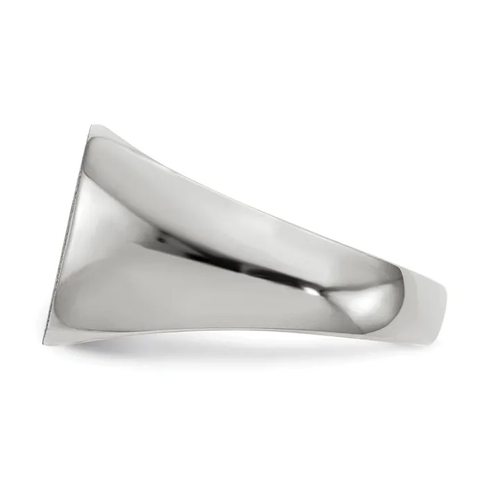 14k White Gold 125x125mm Closed Back Signet Ring Goldia Rings