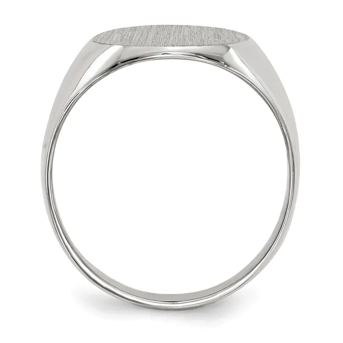 14k White Gold 135x125mm Closed Back Signet Ring Goldia Rings