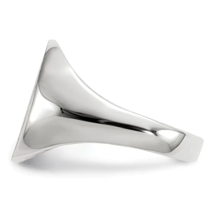 14k White Gold 135x125mm Closed Back Signet Ring Goldia Rings