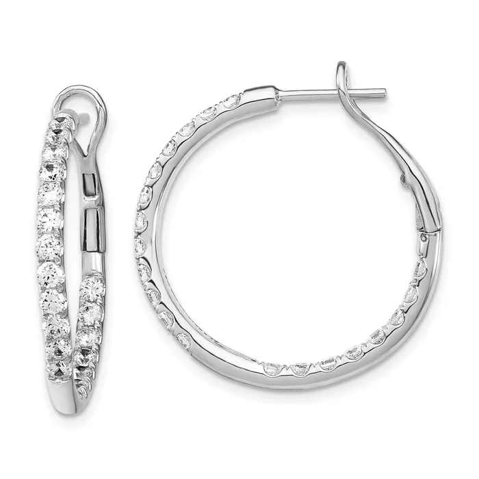 14k White Gold 2 Ct Lab Grown Diamond VSSI G In and Out Hoop Earrings Goldia Earrings 14k White Gold 2 Ct Lab Grown Diamond VSSI G In and Out Hoop Earrings Goldia Earrings