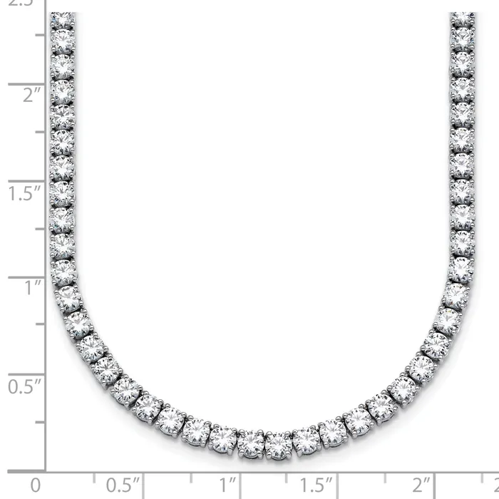 14k White Gold 24 Ct Lab Grown Diamond VSSI G Round 24 inch Straight Tennis Necklace Goldia Necklaces
