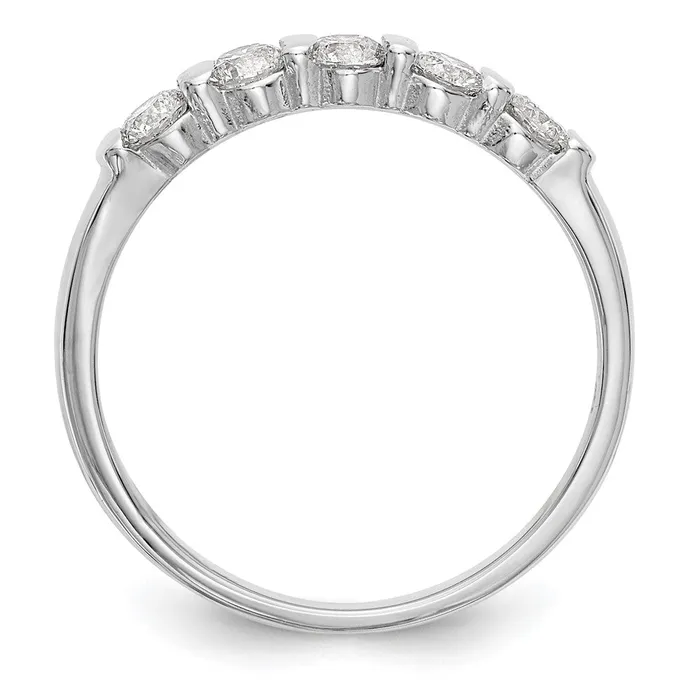 14K White Gold 5Stone Real Diamond Band Goldiacom Rings
