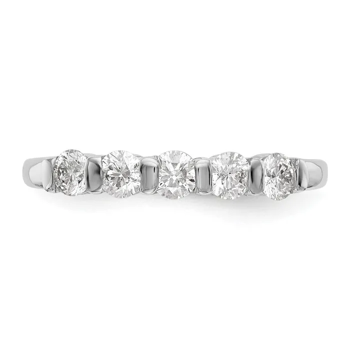 14K White Gold 5Stone Real Diamond Band Goldiacom Rings
