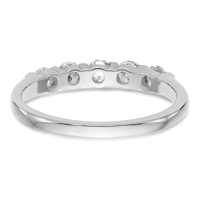 14K White Gold 5Stone Real Diamond Band Goldiacom Rings