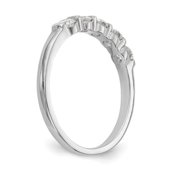 14K White Gold 5Stone Real Diamond Band Goldiacom Rings