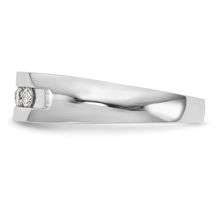 14K White Gold 5Stone Real Diamond Mens Channel Band Goldiacom Rings