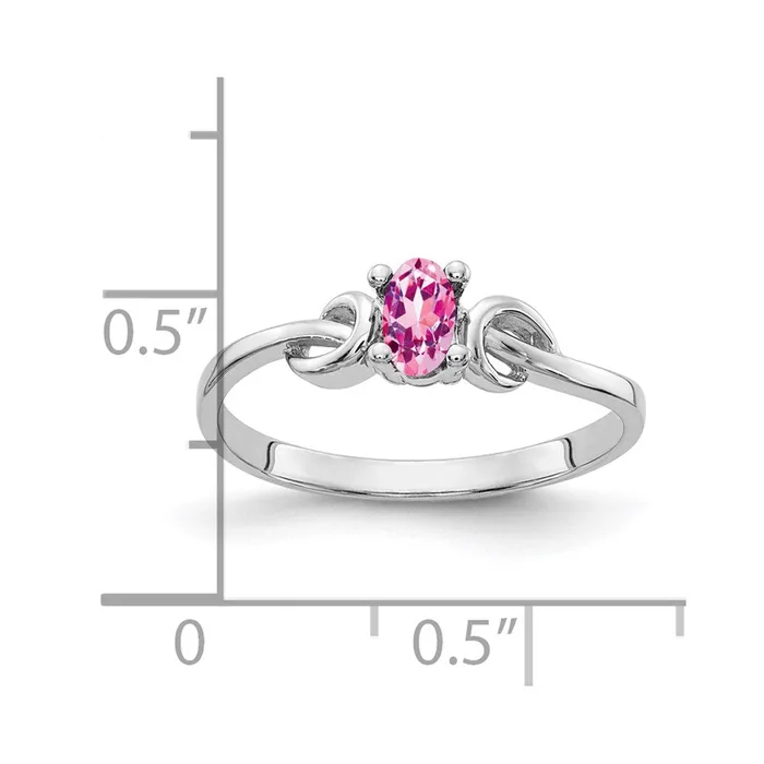14k White Gold 5x3mm Oval Pink Sapphire ring Goldia Rings