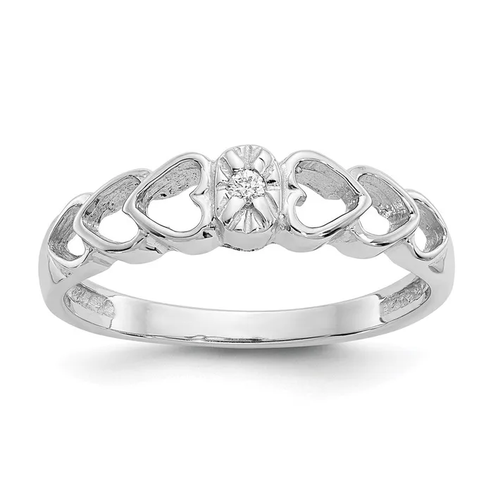 14k White Gold A Real Diamond heart ring Goldiacom Rings