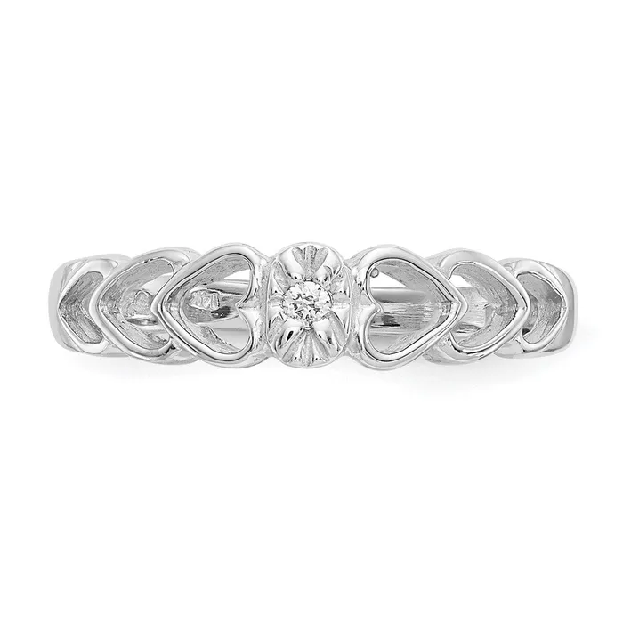 14k White Gold A Real Diamond heart ring Goldiacom Rings