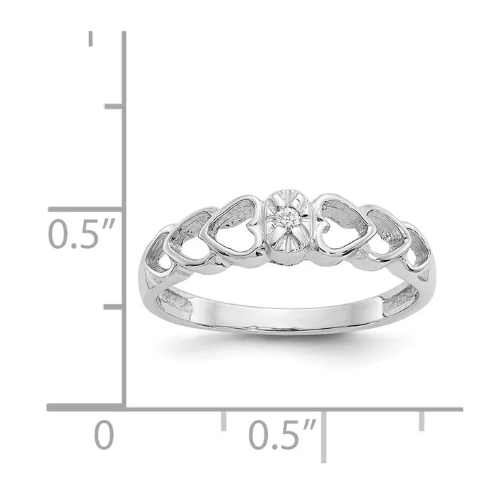 14k White Gold A Real Diamond heart ring Goldiacom Rings