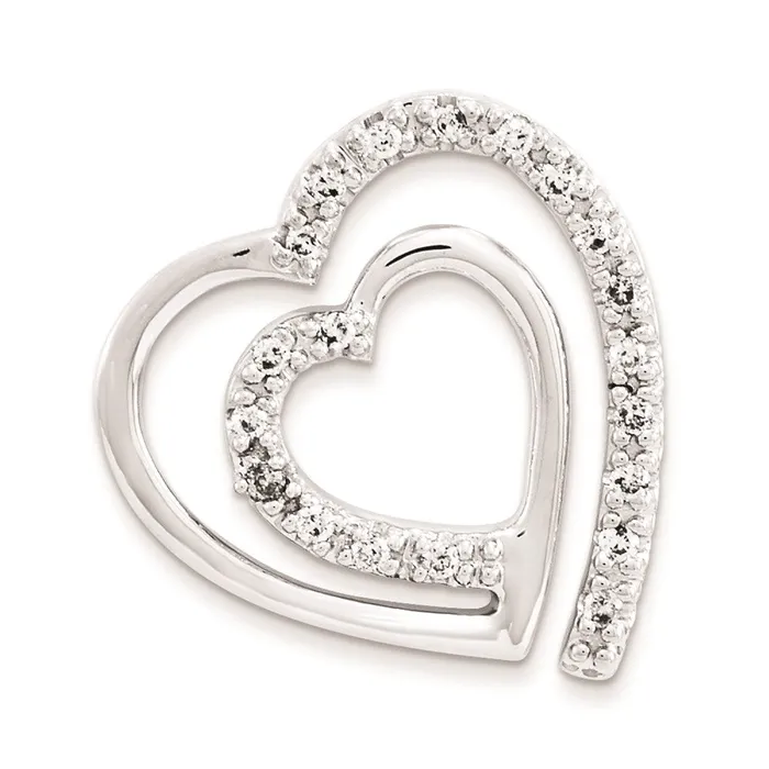 14k White Gold AA Quality Completed Real Diamond Vintage Heart Pendant Goldia Necklaces 14k White Gold AA Quality Completed Real Diamond Vintage Heart Pendant Goldia Necklaces