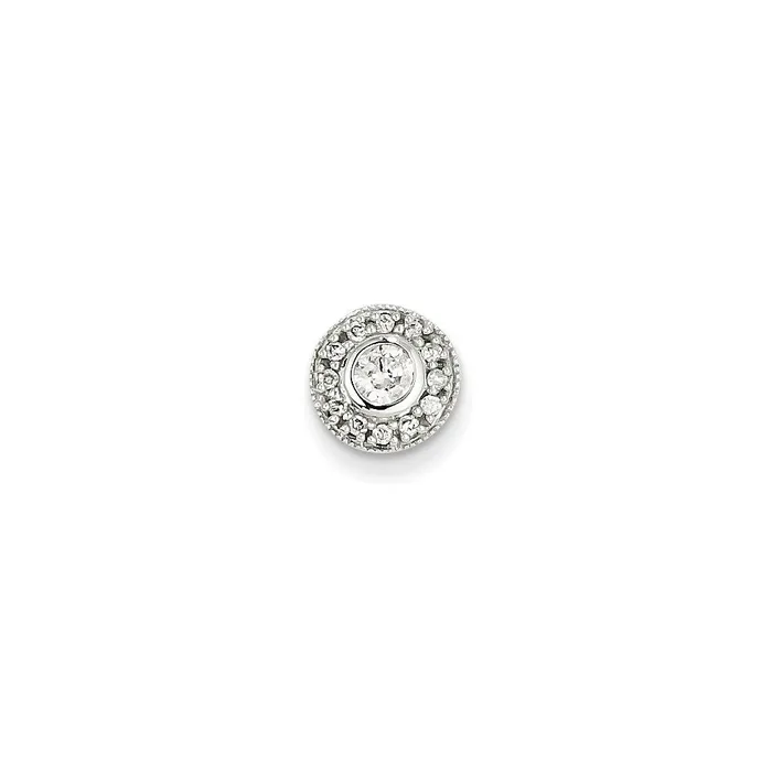 14k White Gold Diamond Circle Chain Slide Goldiacom Necklaces