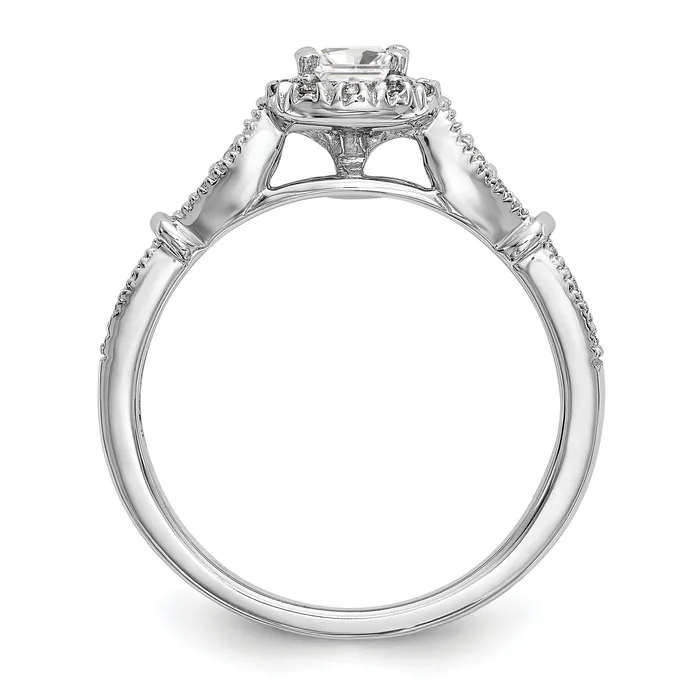 14K White Gold Diamond Cushion CZ Cushion Halo Engagement Ring Goldiacom Rings