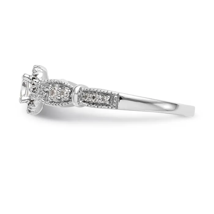 14K White Gold Diamond Cushion CZ Cushion Halo Engagement Ring Goldiacom Rings
