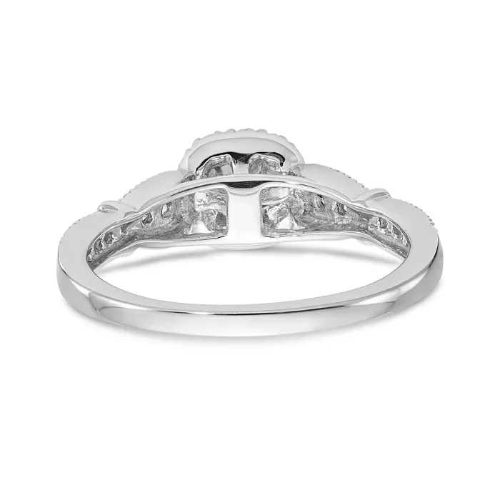 14K White Gold Diamond Cushion CZ Cushion Halo Engagement Ring Goldiacom Rings