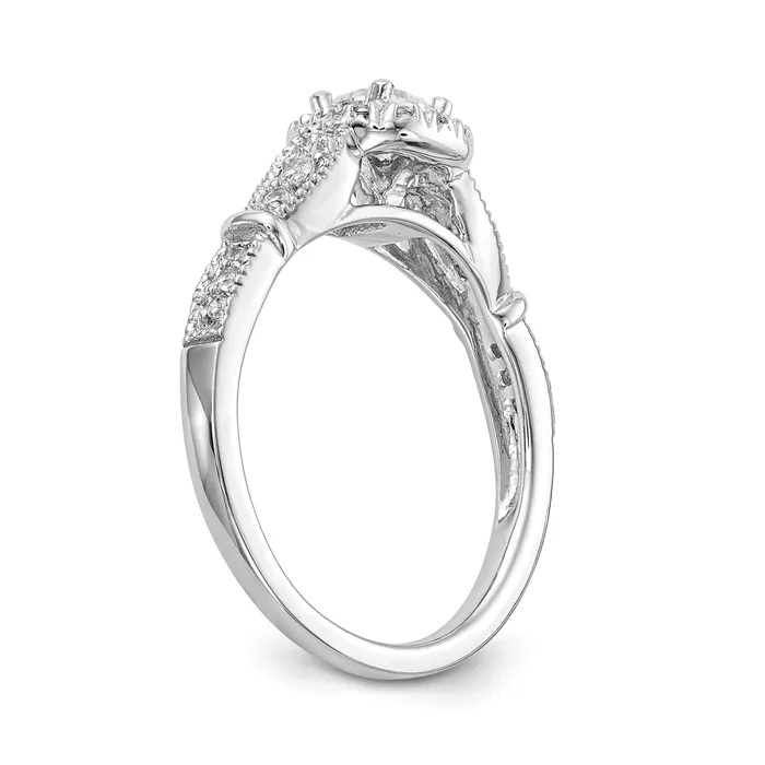 14K White Gold Diamond Cushion CZ Cushion Halo Engagement Ring Goldiacom Rings