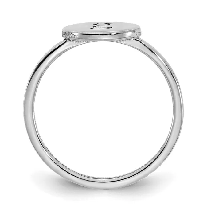 14K White Gold Initial Oval Signet Ring Goldia Rings