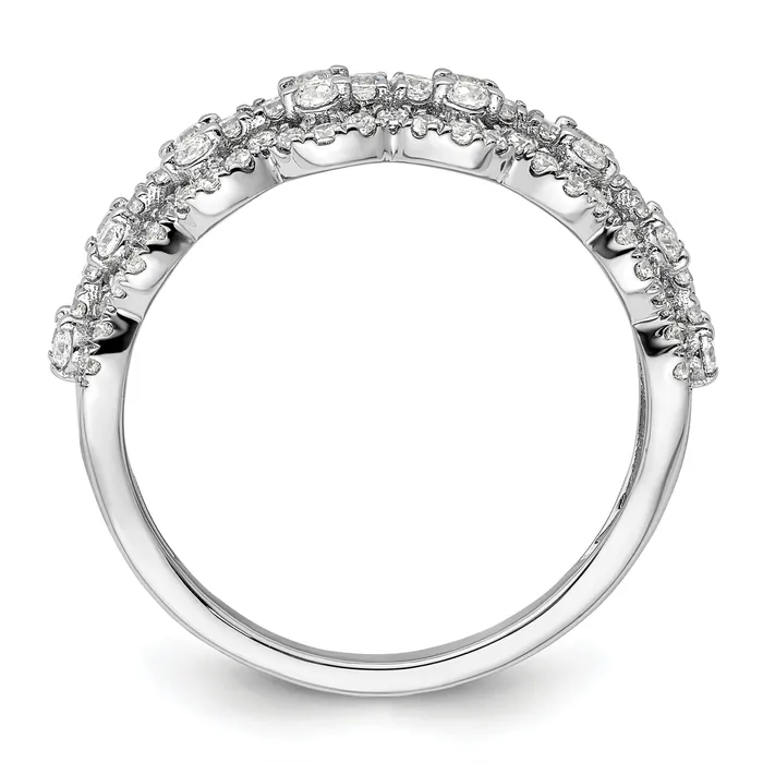 14K White Gold Lab Grown Diamond VSSI G Band Ring Goldia Rings