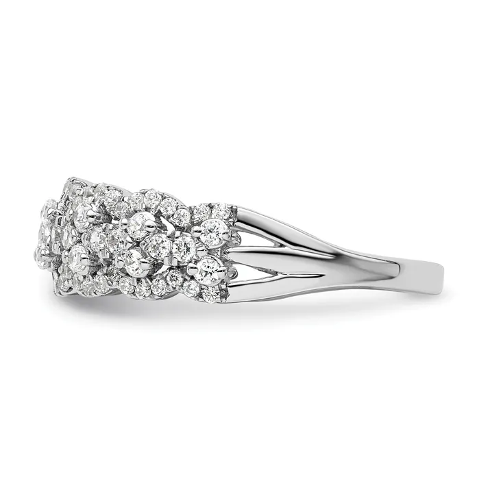 14K White Gold Lab Grown Diamond VSSI G Band Ring Goldia Rings