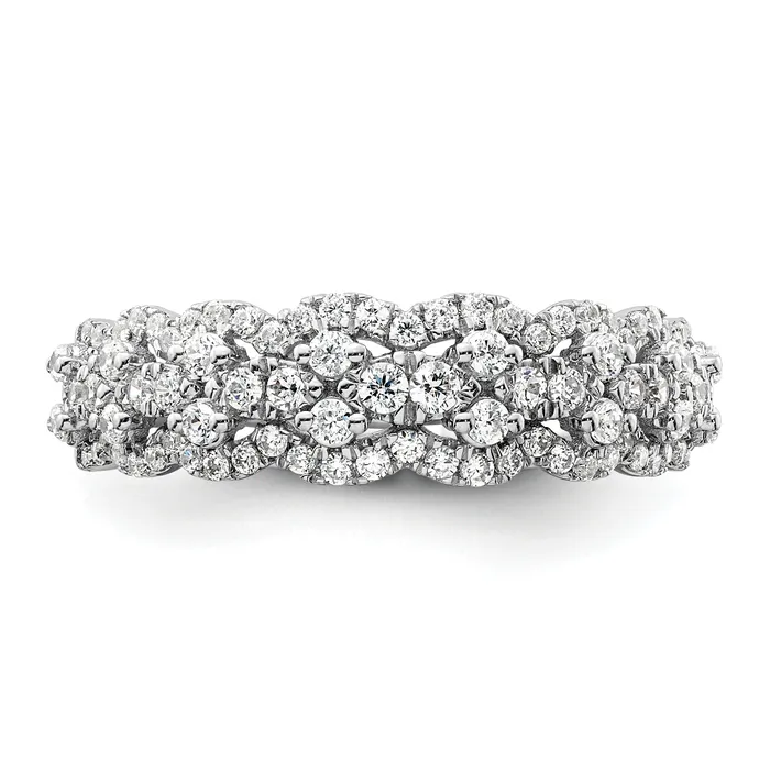 14K White Gold Lab Grown Diamond VSSI G Band Ring Goldia Rings