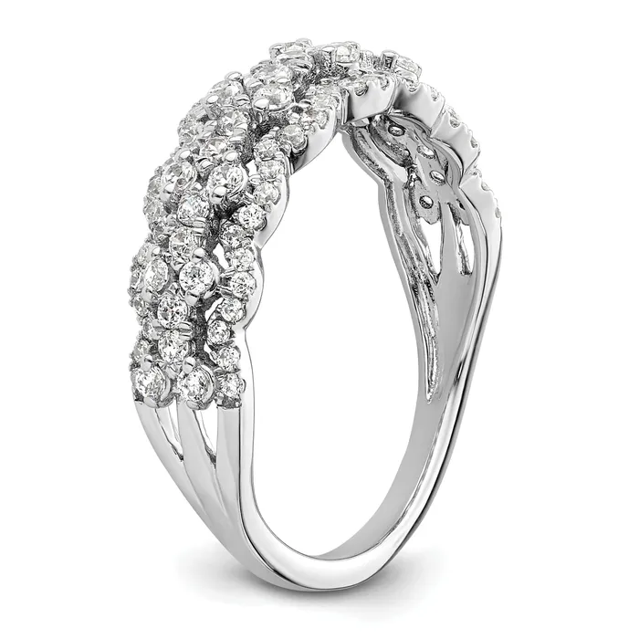 14K White Gold Lab Grown Diamond VSSI G Band Ring Goldia Rings