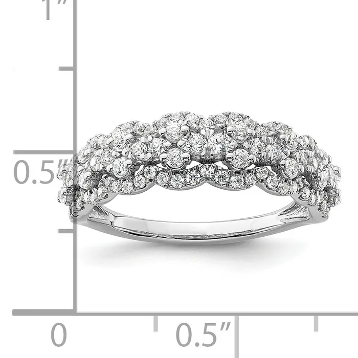 14K White Gold Lab Grown Diamond VSSI G Band Ring Goldia Rings