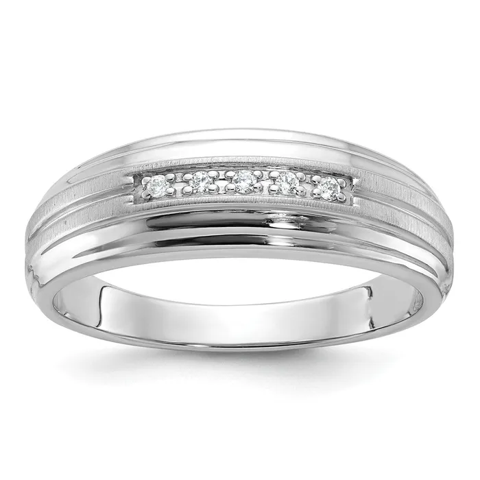 14k White Gold Mens Polished and Satin 120 carat Diamond Complete Ring Goldia Rings 14k White Gold Mens Polished and Satin 120 carat Diamond Complete Ring Goldia Rings