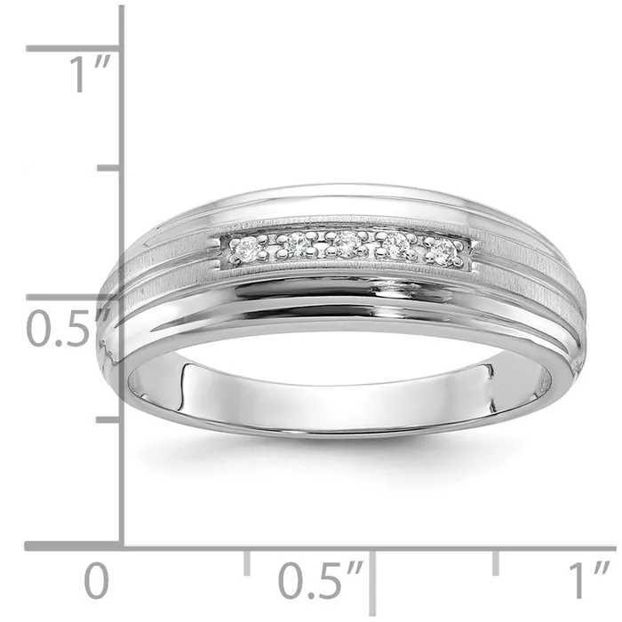 14k White Gold Mens Polished and Satin 120 carat Diamond Complete Ring Goldia Rings