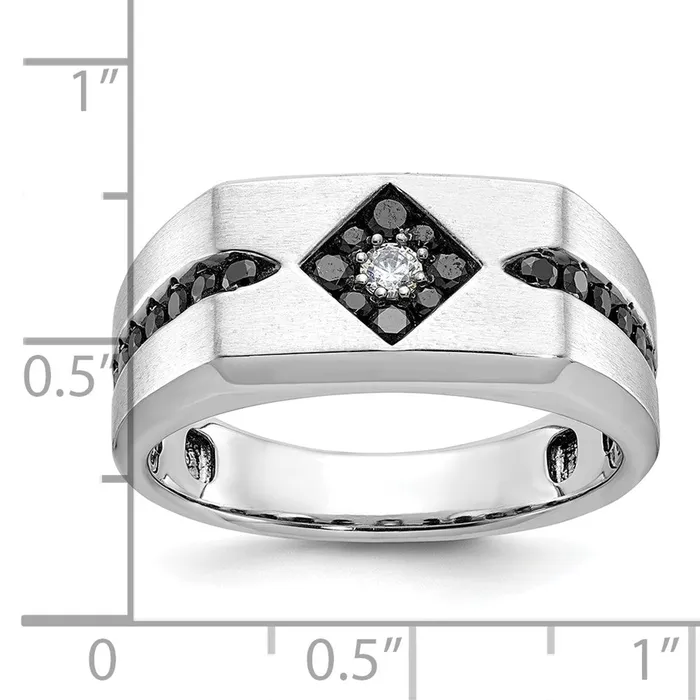 14k White Gold Mens Satin Diamond Ring Mounting Goldia Rings