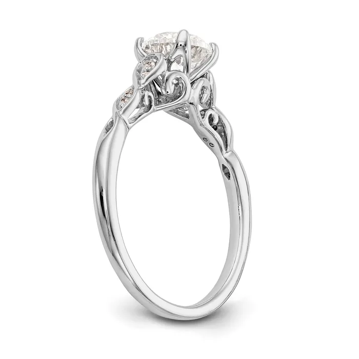 14K White Gold Peg Set Simulated Diamond Engagement Ring Goldiacom Rings