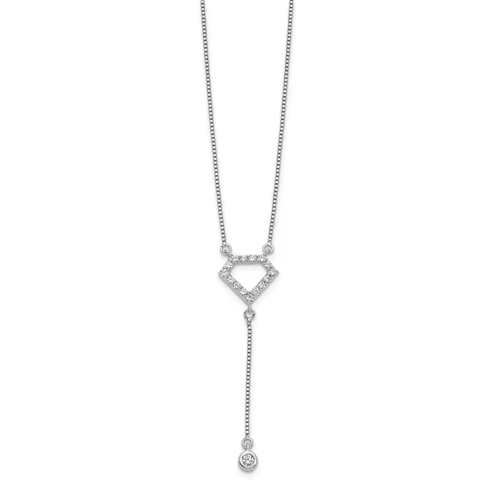 14k White Gold Real Diamond Real Diamond Shape wdangle Necklace Goldia Necklaces
