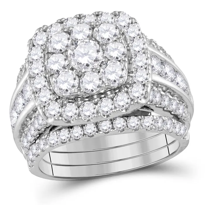 14k White Gold Round Diamond Bridal Wedding Ring Set 4 Cttw Certified gndatlanta Rings 14k White Gold Round Diamond Bridal Wedding Ring Set 4 Cttw Certified gndatlanta Rings
